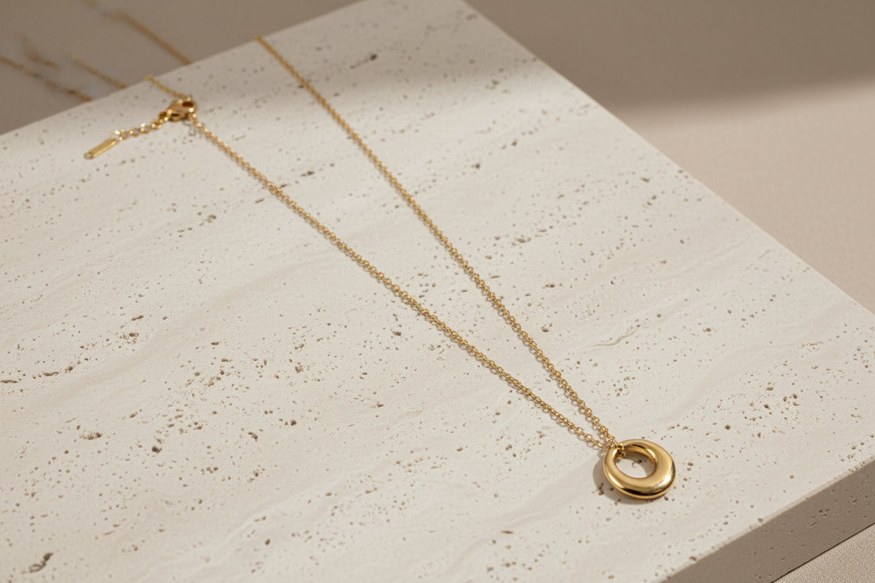 The Aurelian Halo: 18k Gold Plated Sculptural Modern Minimalist for Effortless Radiance