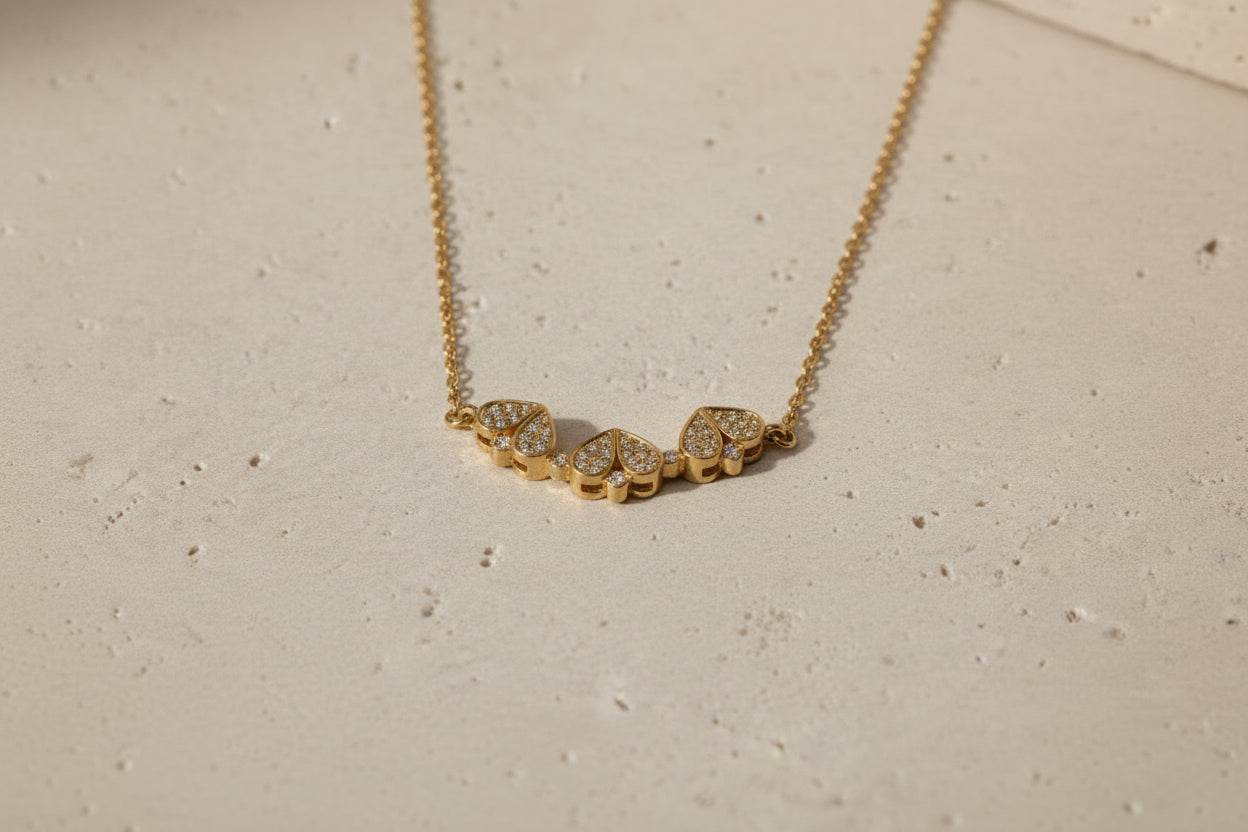 2-in-1 18K Gold Plated Transformative Magnetic Folding Clover & Calligraphy Pendant Necklace