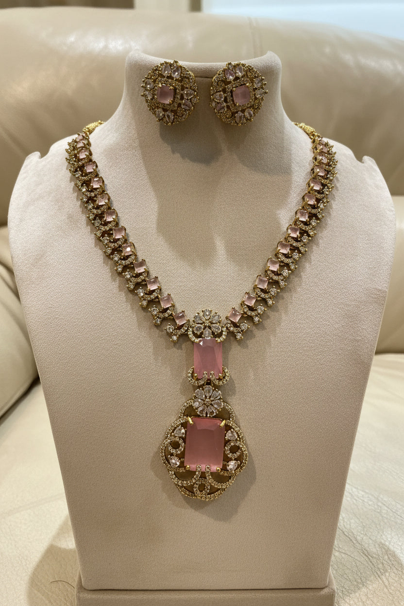 Regal Victorian Inspired Necklace And Earring Set