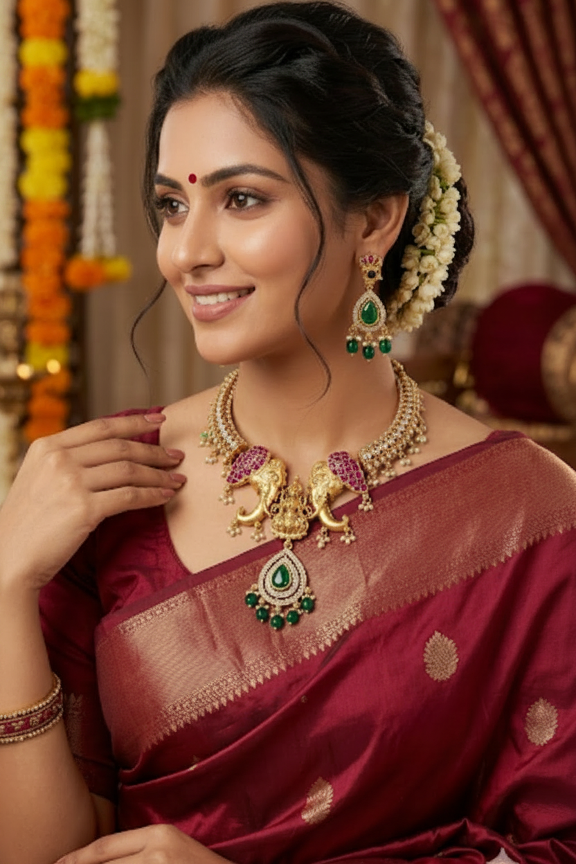 Gajalakshmi kanti necklace set