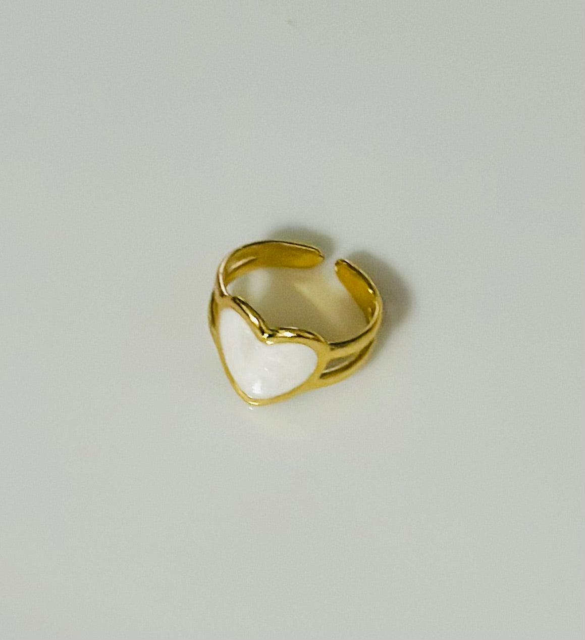 Anti Tarnish white heart Ring