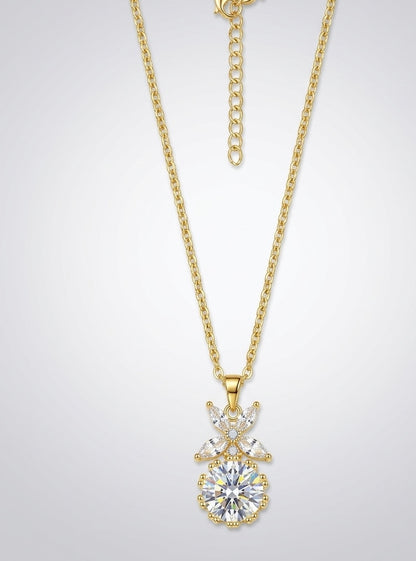 Ethereal Sakura Sparkle Necklace collections : 18K Gold Plated with Marquise Crystals