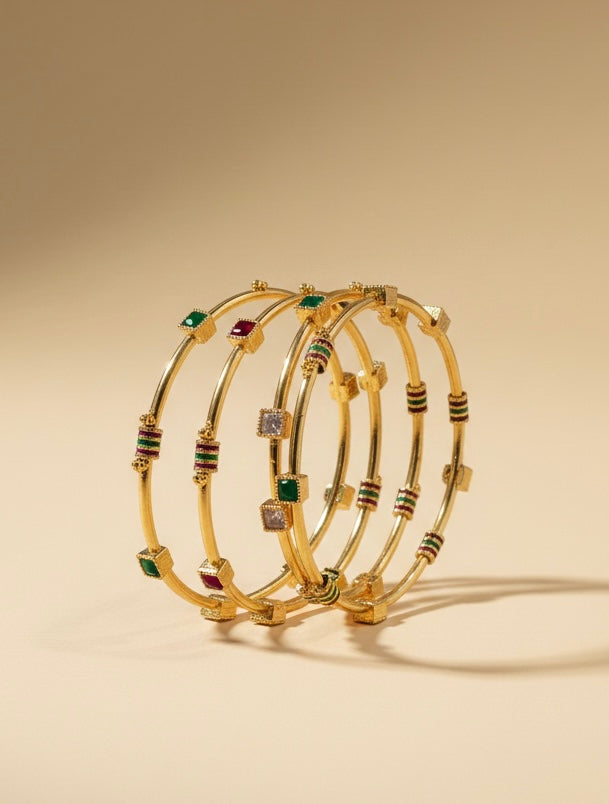 Hand-Enameled Meenakari Stackable Bangles