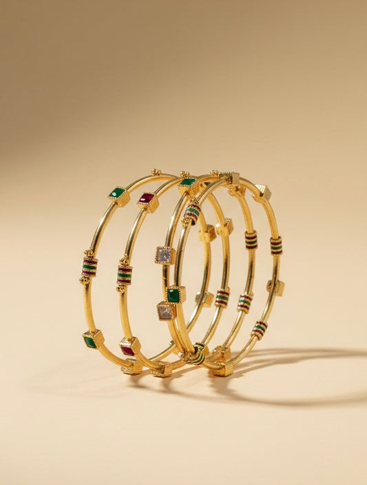 Hand-Enameled Meenakari Stackable Bangles