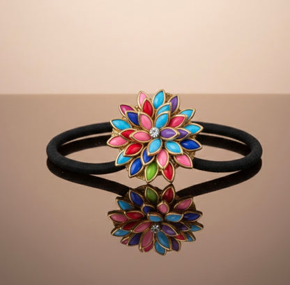 Radiant Kundan Floral Hair Tie