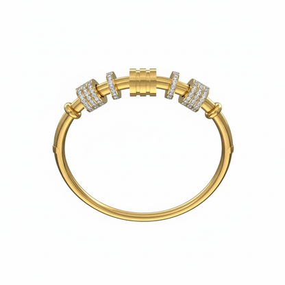 Infinite Glow: Modular Diamond-Encrusted Torque Bangle Collection in 18K Gold Plated