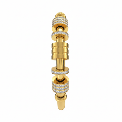 Infinite Glow: Modular Diamond-Encrusted Torque Bangle Collection in 18K Gold Plated