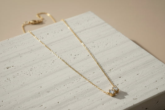 The Dainty Duo-Stone Radiant Necklace Collection -18k Gold Plated Stainless Steel