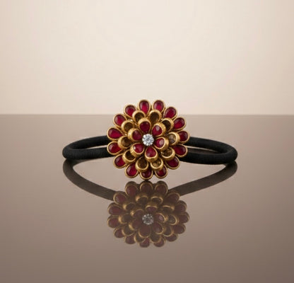 Radiant Kundan Floral Hair Tie
