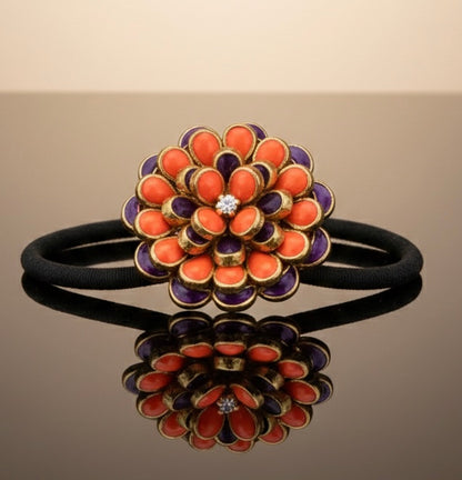 Radiant Kundan Floral Hair Tie
