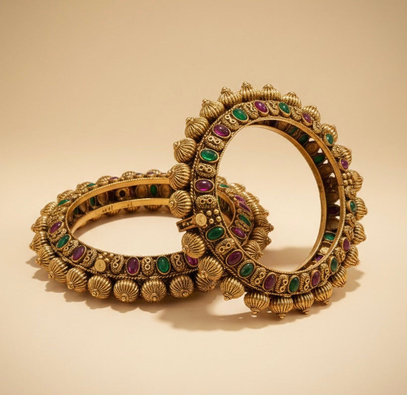 Hand-Crafted Gilded Temple Bangles