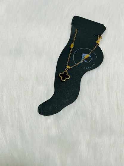 18K Gold Plated Anti-Tarnish Long-Lasting Flower Charm Anklet