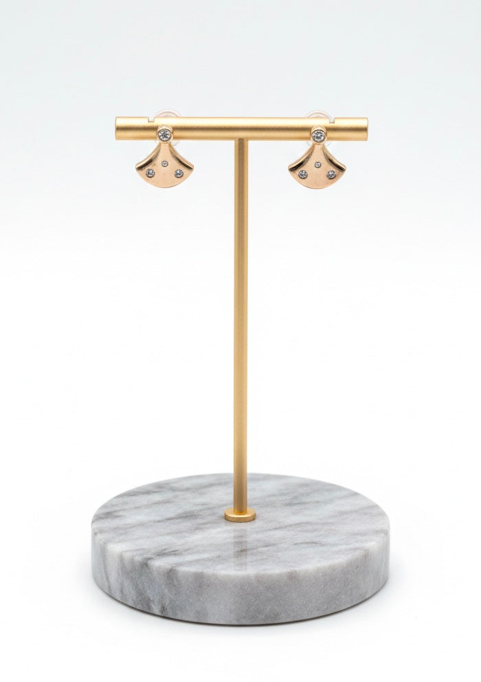 Petite 18K Rose Gold Plated Four-Stone Stainless Steel Studs