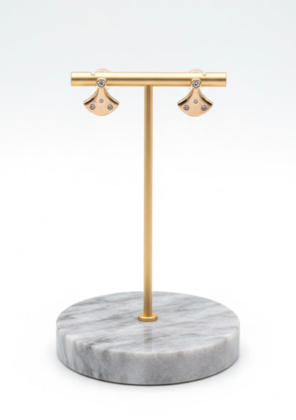 Petite 18K Rose Gold Plated Four-Stone Stainless Steel Studs