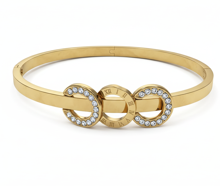 The Roman Radiance Triple-Ring Bangle