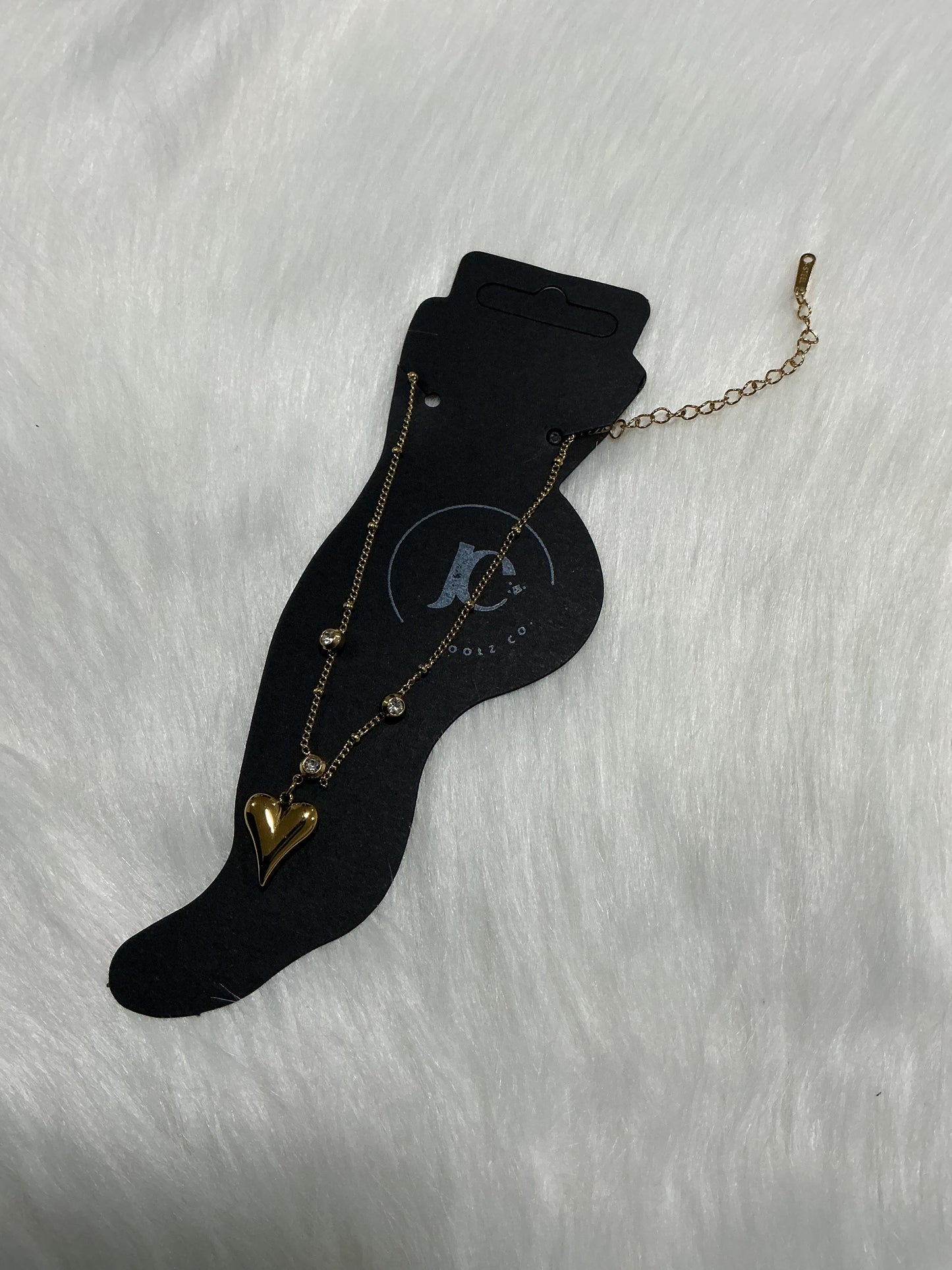 18K Gold Plated Heart Charm Anklets – Anti Tarnish, Long Lasting