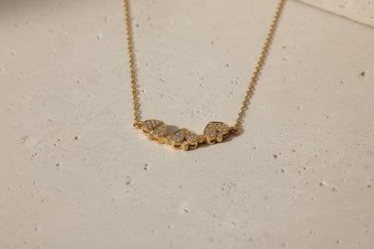 2-in-1 18K Gold Plated Transformative Magnetic Folding Clover & Calligraphy Pendant Necklace