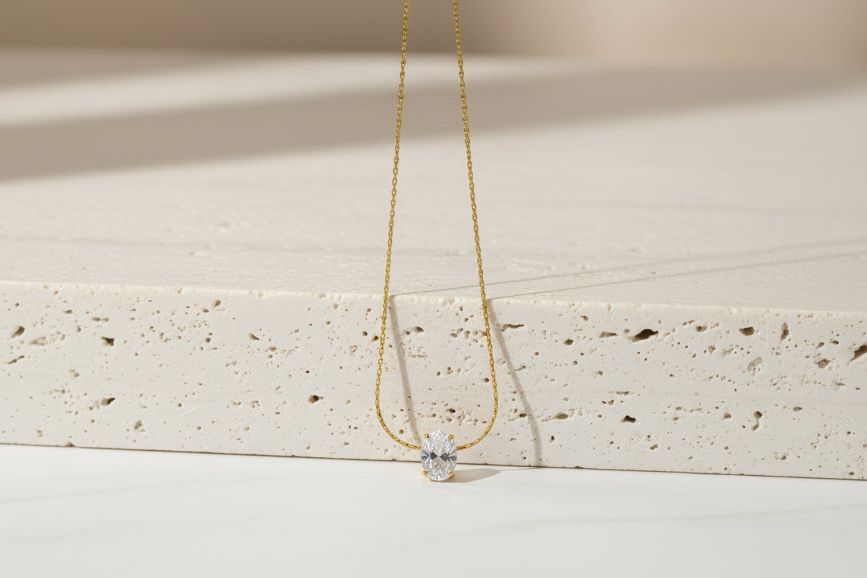 The Ethereal Solitaire Collection: 18k Gold-Plated Precision in Architectural Gemstone Cuts