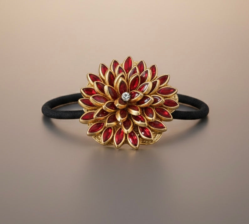 Radiant Kundan Floral Hair Tie