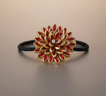 Radiant Kundan Floral Hair Tie