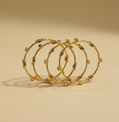 Hand-Enameled Meenakari Stackable Bangles