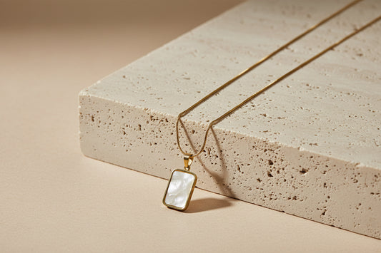 Heirloom Mother-of-Pearl 18K Gold Plated Stainless Steel Pendant chain