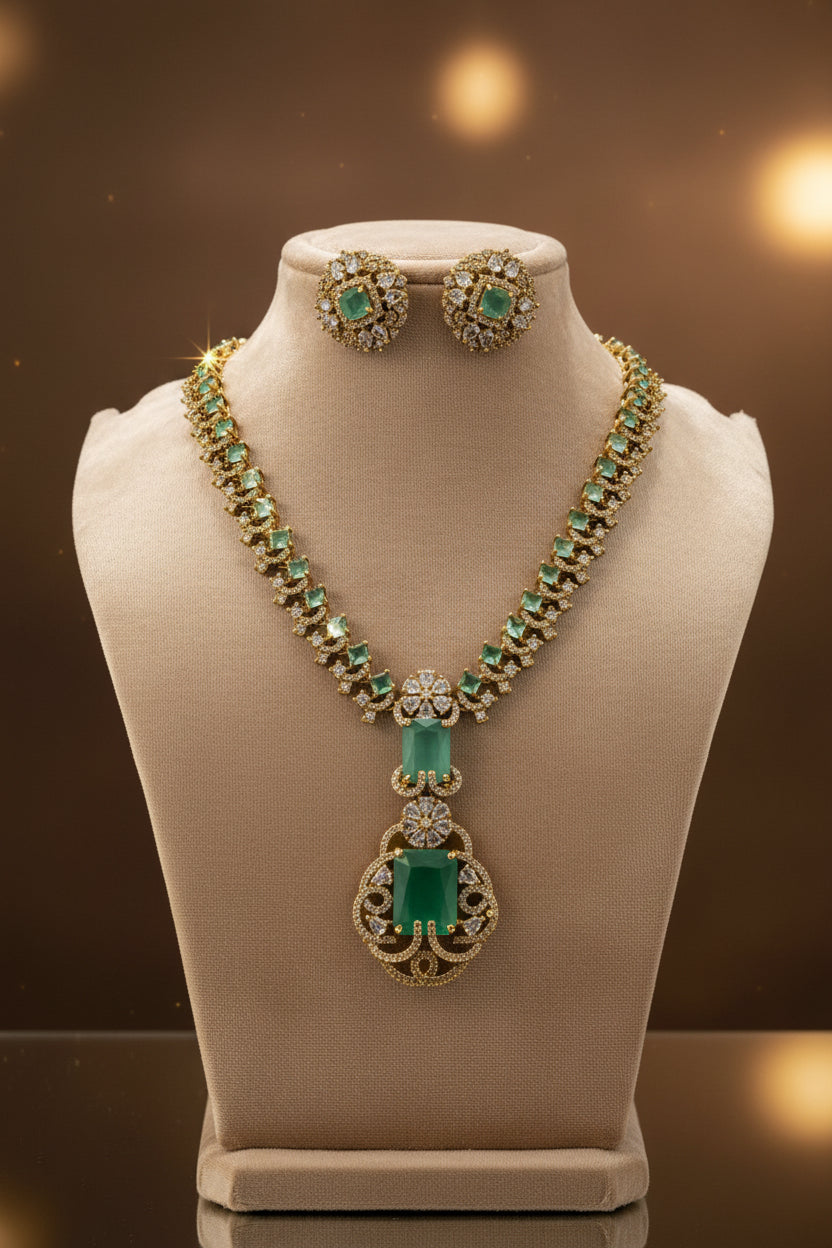 Regal Victorian Inspired Necklace And Earring Set