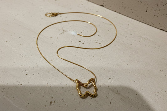 Flutter Silhouette 18K Gold Plated Stainless Steel Necklace