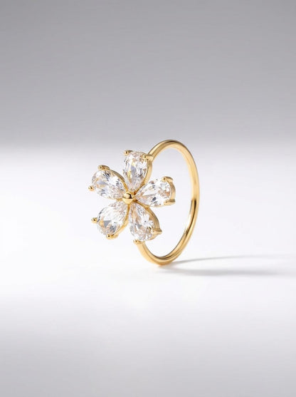 CRYSTAL FLORAL | 18K Gold Plated Anti Tarnish Ring