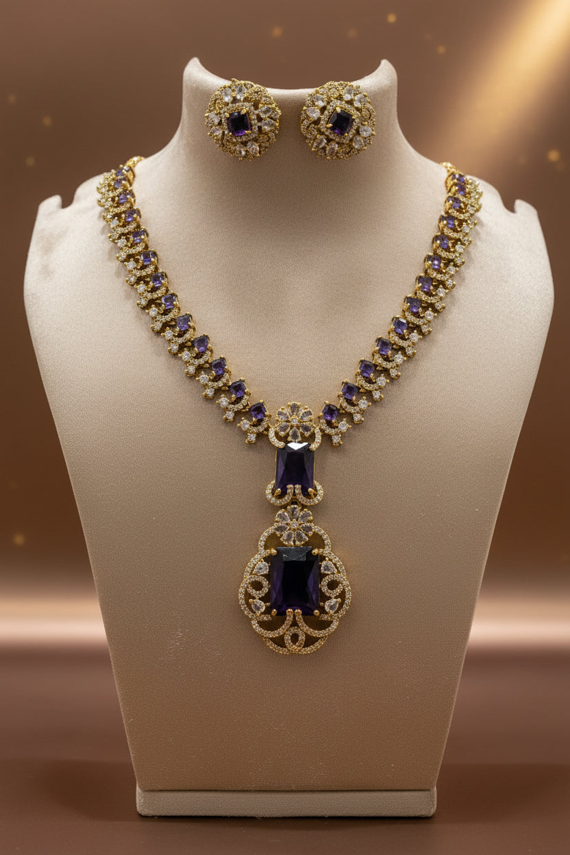 Regal Victorian Inspired Necklace And Earring Set