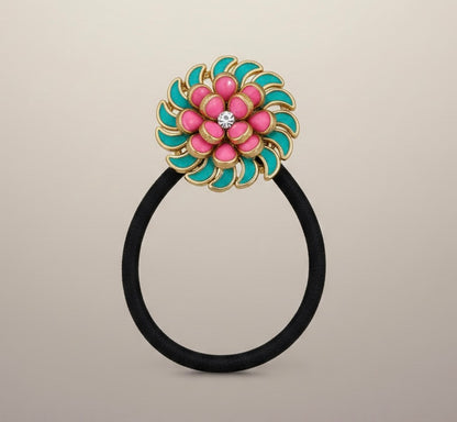 Radiant Kundan Floral Hair Tie