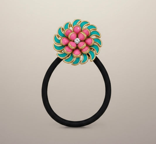 Radiant Kundan Floral Hair Tie