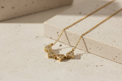 2-in-1 18K Gold Plated Transformative Magnetic Folding Clover & Calligraphy Pendant Necklace