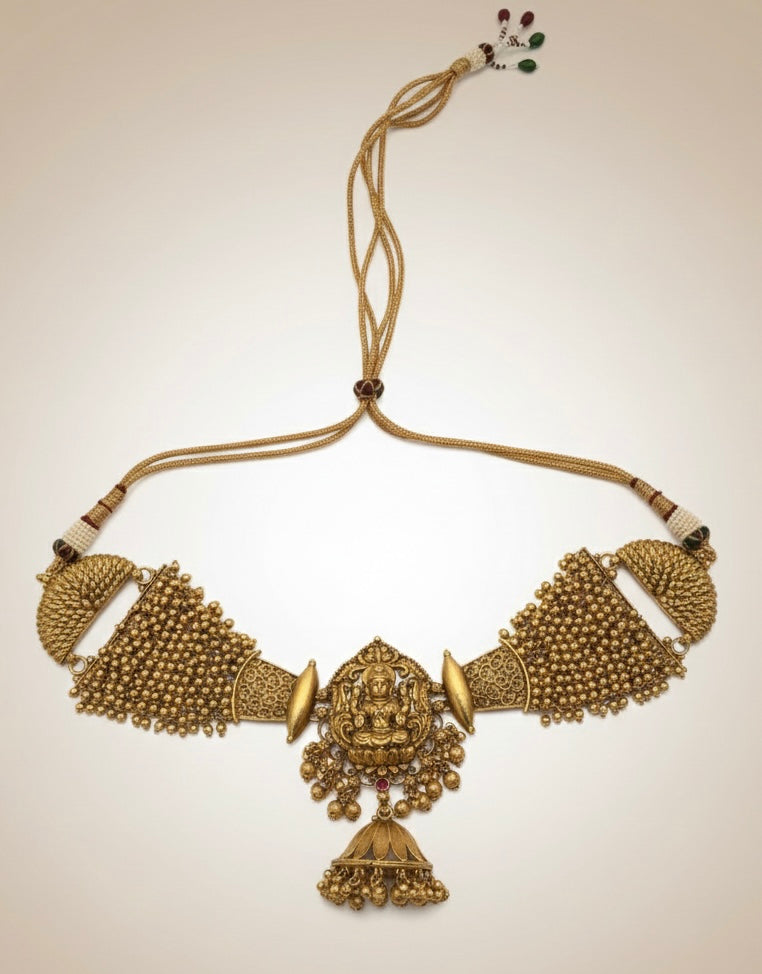 Divine Lakshmi Antique Gold Ball Choker