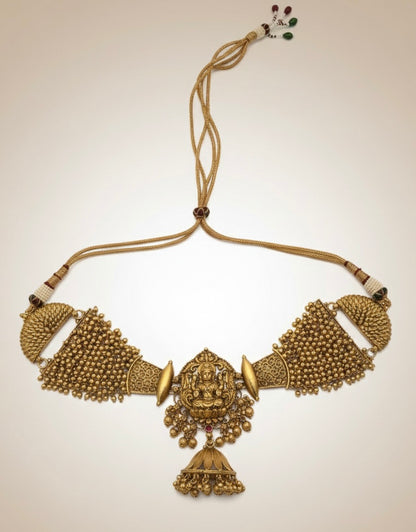 Divine Lakshmi Antique Gold Ball Choker