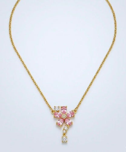 Ethereal Sakura Sparkle Necklace collections : 18K Gold Plated with Marquise Crystals
