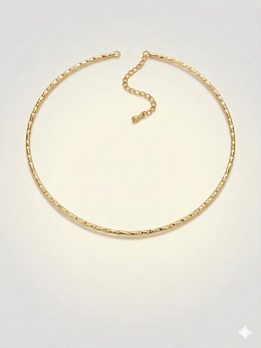 Iridescent Abalone Shell Pendant in Filigree Gold plated Brass Setting with Modular Chain and Hasli Collar Pairings