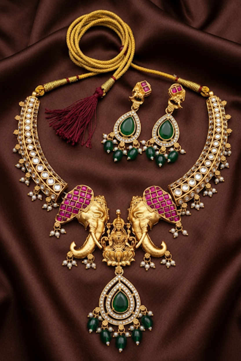 Gajalakshmi kanti necklace set