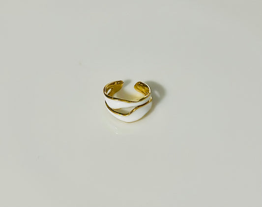 LumenLoop 2 LAYER WHITE ENAMEL RING