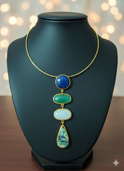 The Quadalite Hasli [Oceanic Edit] Lapis Lazuli, Aventurine, Moonstone & Abalone