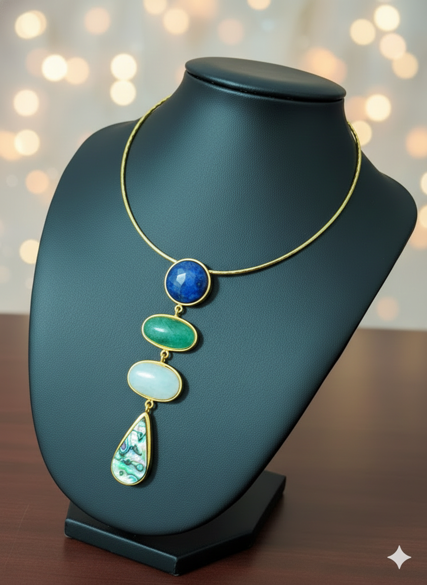 The Quadalite Hasli [Oceanic Edit] Lapis Lazuli, Aventurine, Moonstone & Abalone