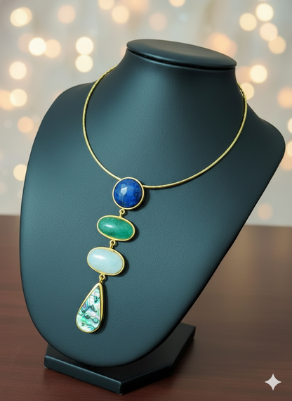 The Quadalite Hasli [Oceanic Edit] Lapis Lazuli, Aventurine, Moonstone & Abalone