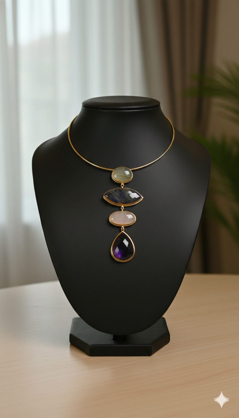 The Quadalite Hasli  [Bloom Edit]: Aventurine, Labradorite, Rose Quartz & Amethyst