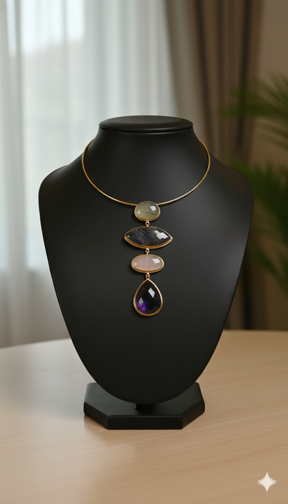 The Quadalite Hasli  [Bloom Edit]: Aventurine, Labradorite, Rose Quartz & Amethyst