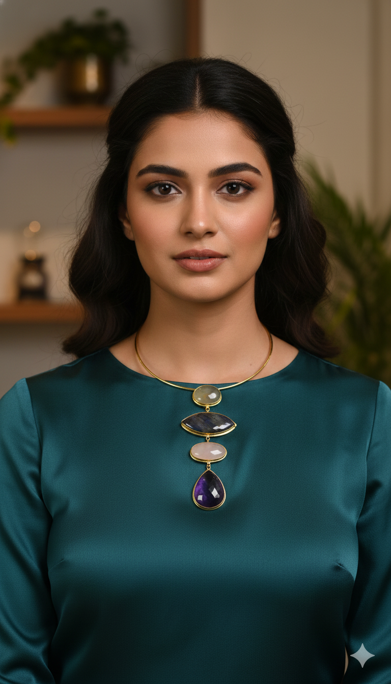 The Quadalite Hasli  [Bloom Edit]: Aventurine, Labradorite, Rose Quartz & Amethyst